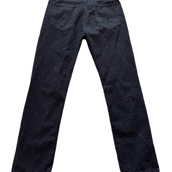 Levis 501 Original Fit Button Fly Straight Leg Denim Black Jeans Men 38x32 - Picture 6 of 7